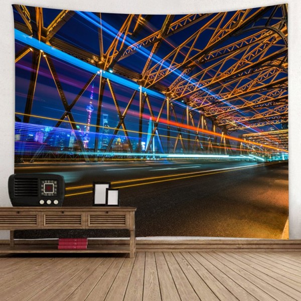 City Night Scene - Printed Tapestry UK
