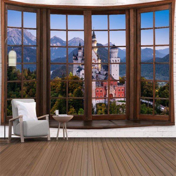 Landscape Outside The Window - Printed Tapestry UK