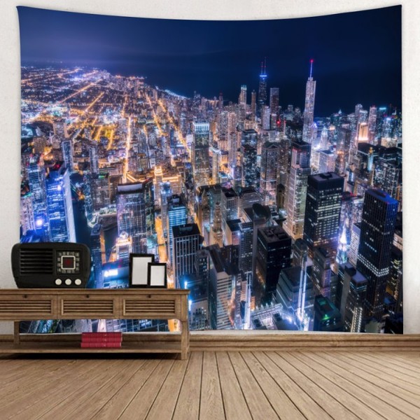 City Night Scene - Printed Tapestry UK