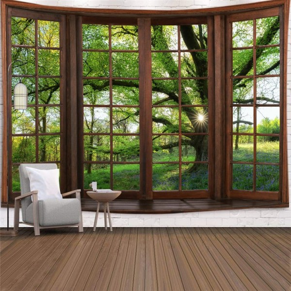 Landscape Outside The Window - Printed Tapestry UK