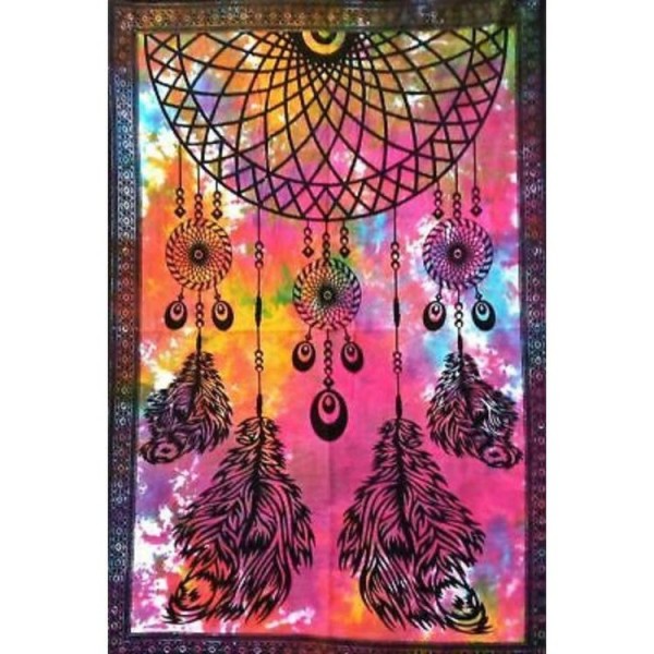 Tie dye dreamcatcher - Printed Tapestry UK
