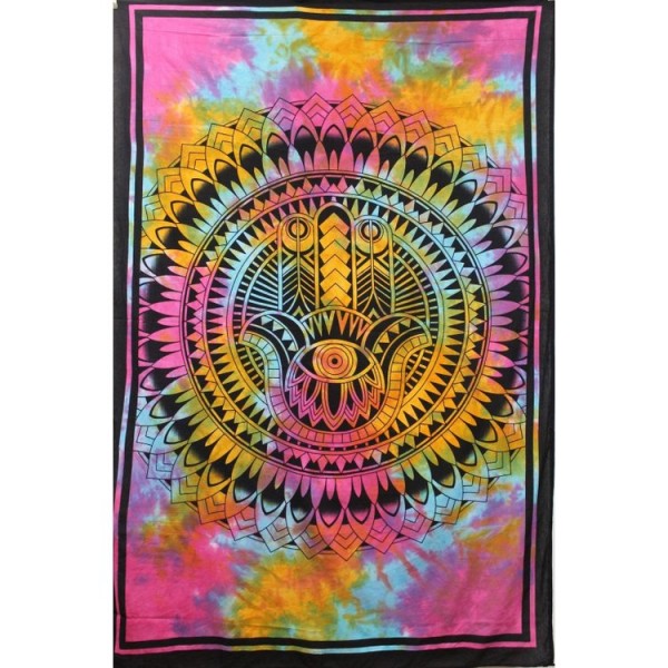 Tie dye hamsa hand - Printed Tapestry UK