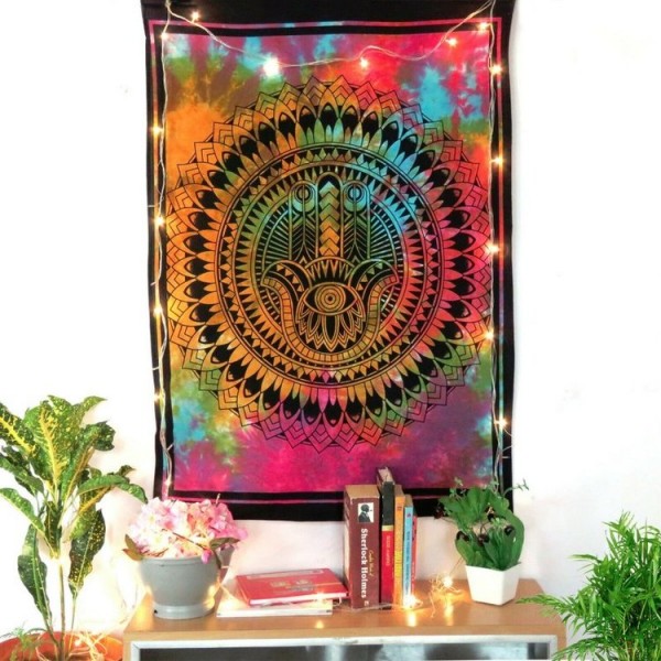 Tie dye hamsa hand - Printed Tapestry UK
