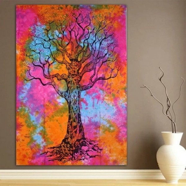 Tie dye Tree - Printed Tapestry UK