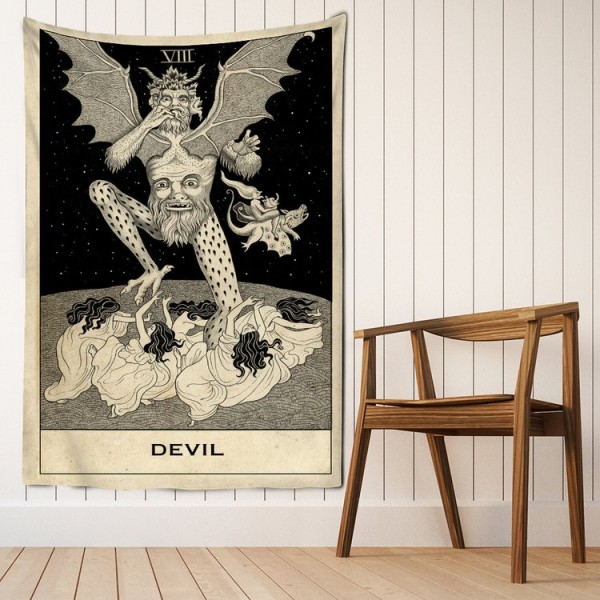 Tarot devil- Printed Tapestry UK