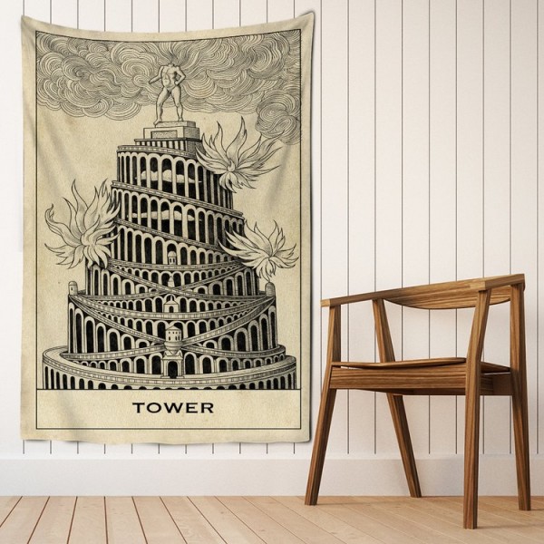 Tarot tower- Printed Tapestry UK