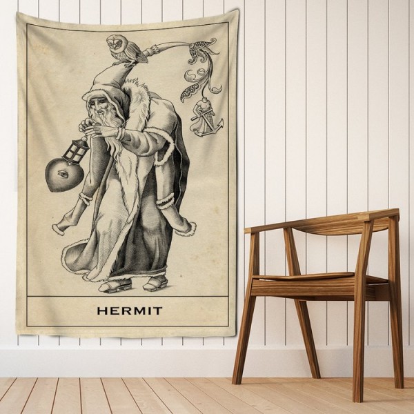 Tarot hermit - Printed Tapestry UK
