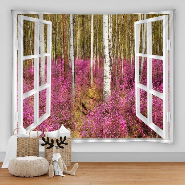 Landscape Outside The Window - Printed Tapestry UK