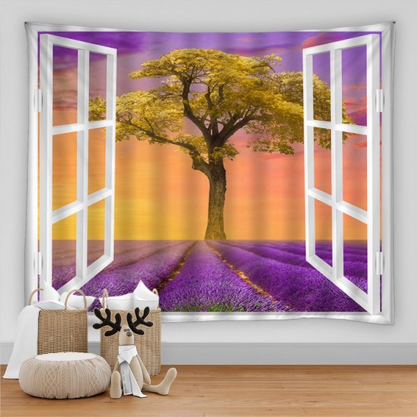 Landscape Outside The Window - Printed Tapestry UK
