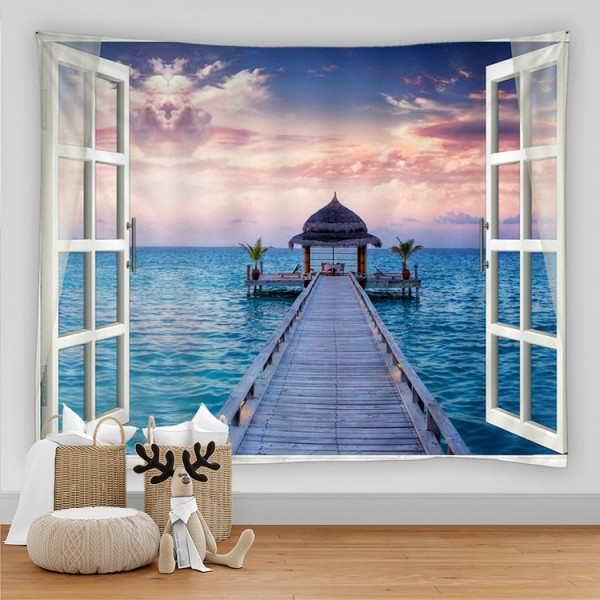 Landscape Outside The Window - Printed Tapestry UK