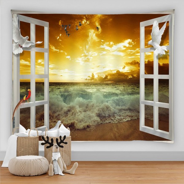 Landscape Outside The Window - Printed Tapestry UK