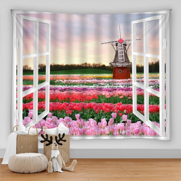Landscape Outside The Window - Printed Tapestry UK