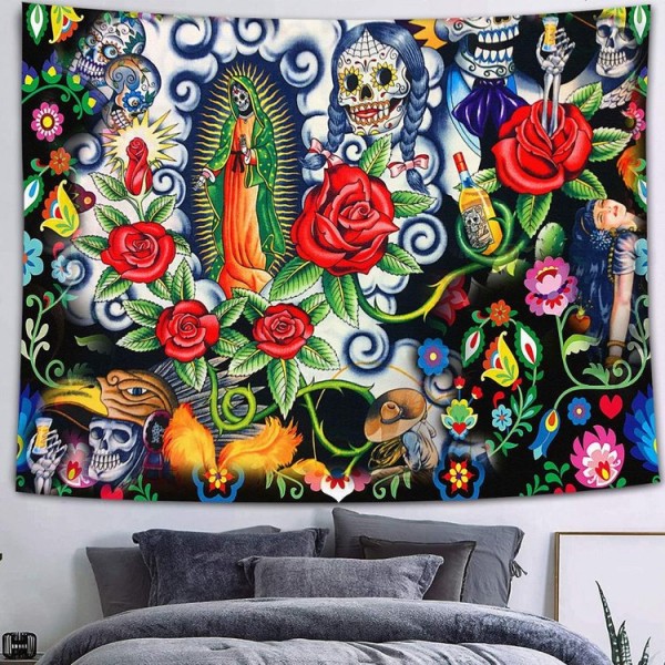 Psychedelic Flower - Printed Tapestry UK