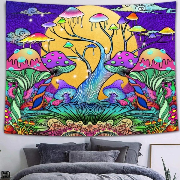 Psychedelic Mushroom - Printed Tapestry UK