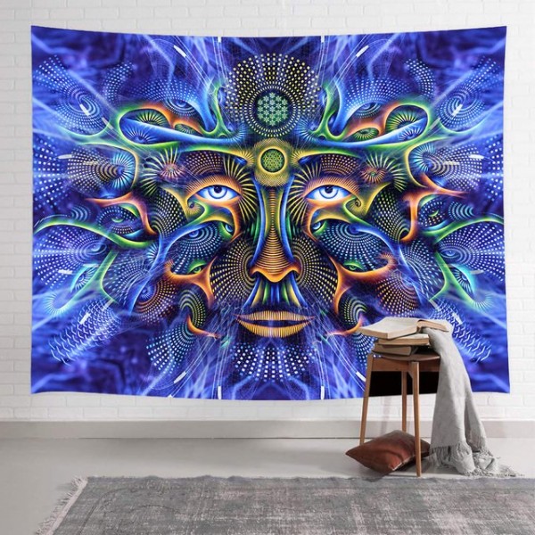 Psychedelic Face - Printed Tapestry UK