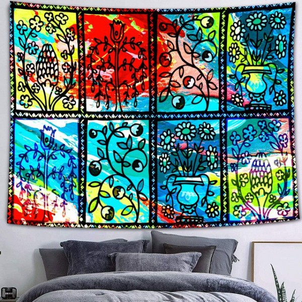 Psychedelic Flower - Printed Tapestry UK