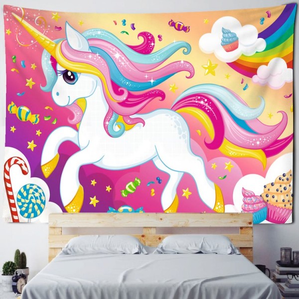 Cartoon Unicorn - Printed Tapestry UK