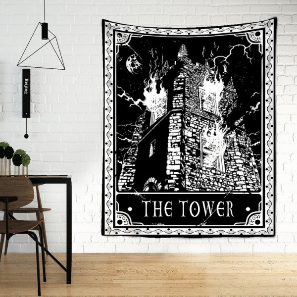 Tarot The Tower - Printed Tapestry UK