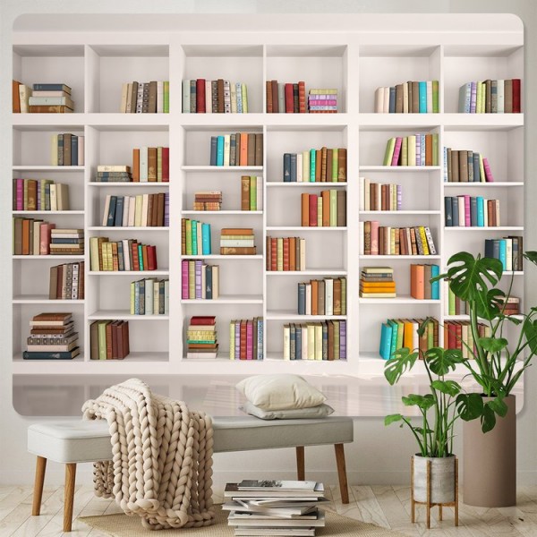 Retro Bookcase - Printed Tapestry UK