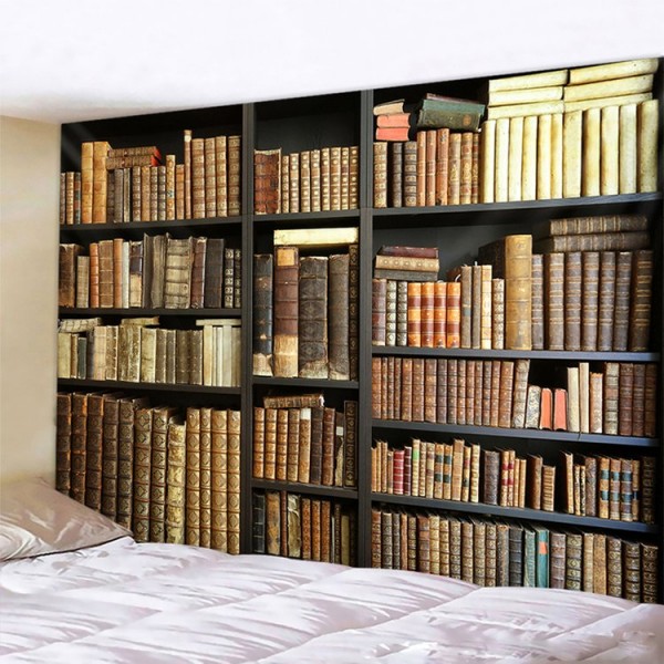 Retro Bookcase - Printed Tapestry UK