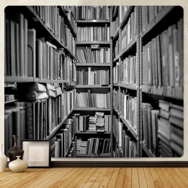 Retro Bookcase - Printed Tapestry UK