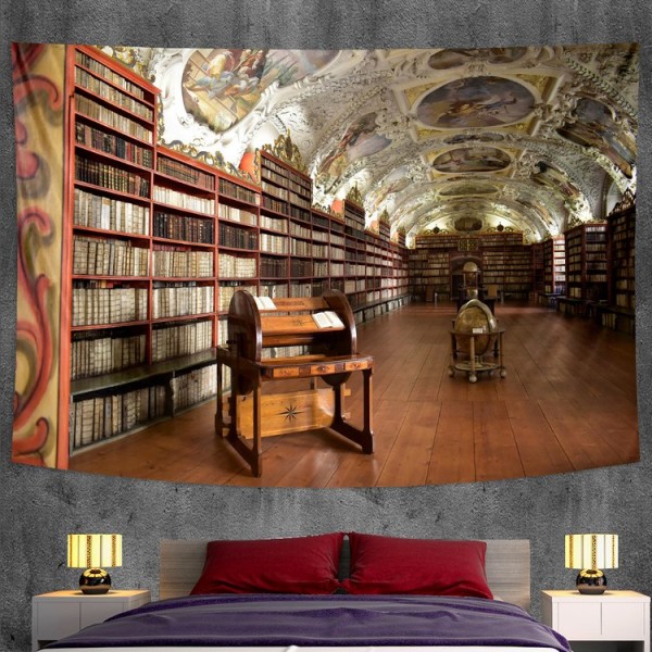 Retro Bookcase - Printed Tapestry UK