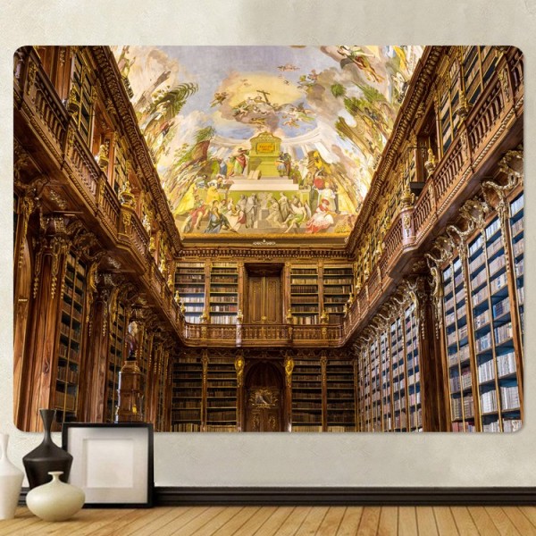 Retro Bookcase - Printed Tapestry UK