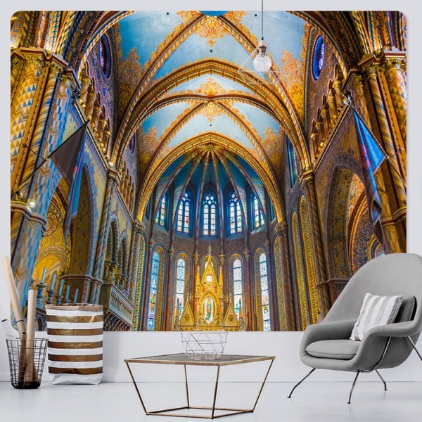 Retro Bookcase - Printed Tapestry UK