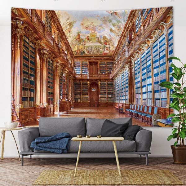 Retro Bookcase - Printed Tapestry UK