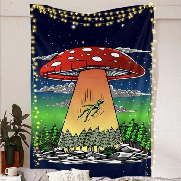 Mushroom UFO - Printed Tapestry UK
