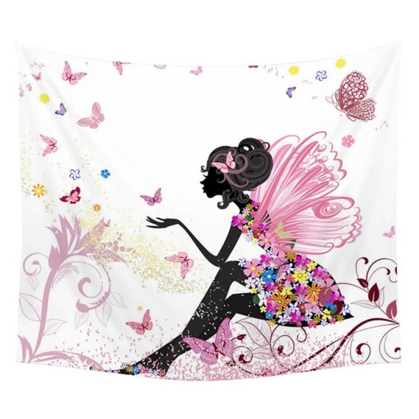 Girl And Butterfly - Printed Tapestry UK