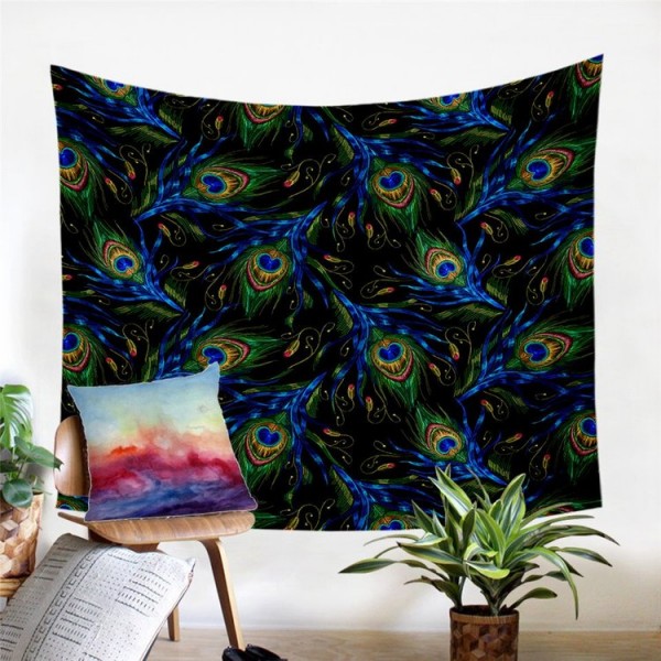 Peacock Feather - Printed Tapestry UK