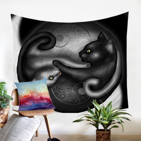 Yinyang Cat - Printed Tapestry UK