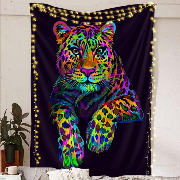 Rainbow Jaguar  - Printed Tapestry UK