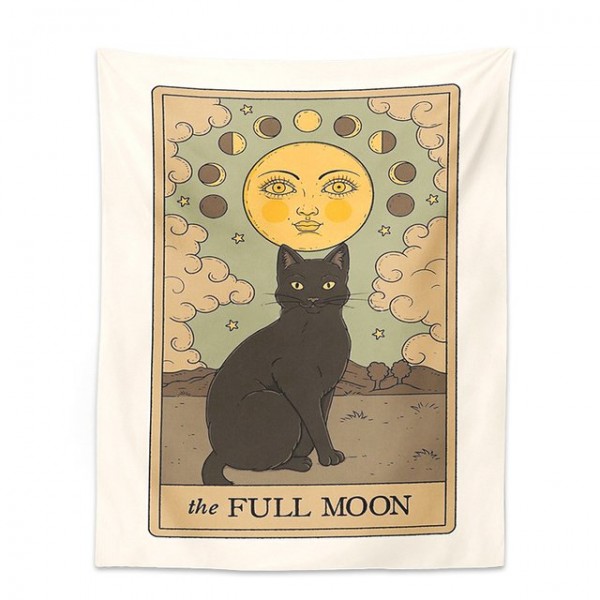 Moon Cat - Printed Tapestry UK
