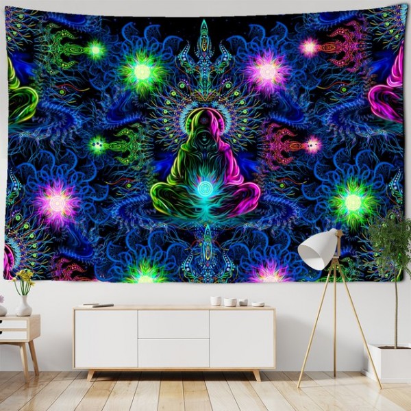 Psychedelic Mandala Meditator- Printed Tapestry UK