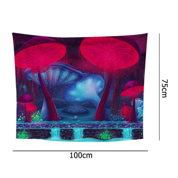 Wall Carpets Red Blue Mushrooms Wall Hanging Tapestry for Background Room UK