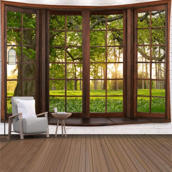 Landscape Outside The Window - Printed Tapestry UK