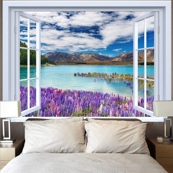 Landscape Outside The Window - Printed Tapestry UK