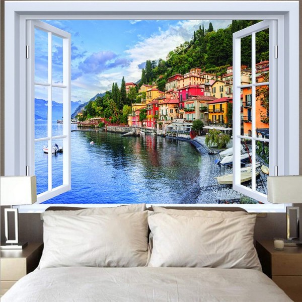 Landscape Outside The Window - Printed Tapestry UK