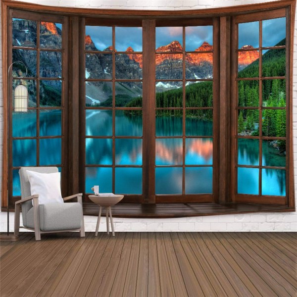 Landscape Outside The Window - Printed Tapestry UK