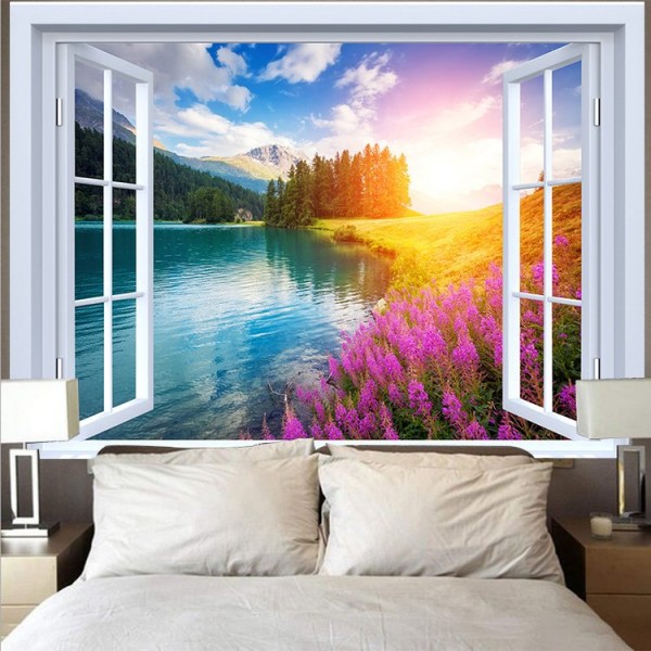 Landscape Outside The Window - Printed Tapestry UK