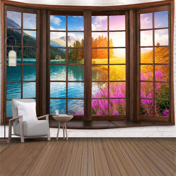 Landscape Outside The Window - Printed Tapestry UK