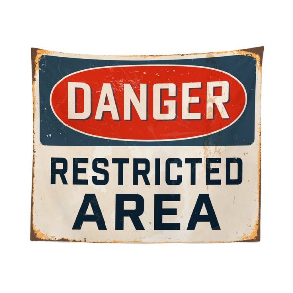 Danger sign - Printed Tapestry UK