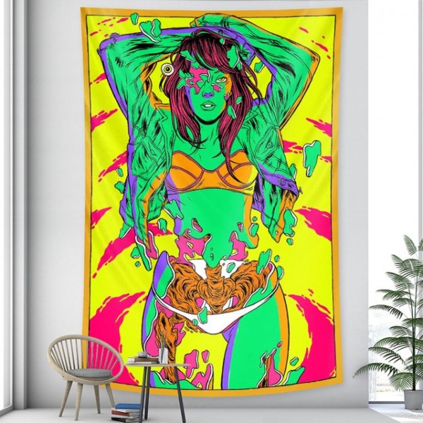 Psychedelic Girl - Printed Tapestry UK