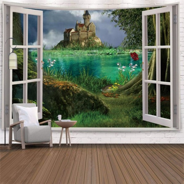 Imitation Window Landscape - Printed Tapestry UK