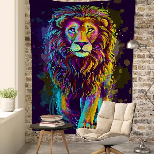 Colored Lion - Printed Tapestry UK