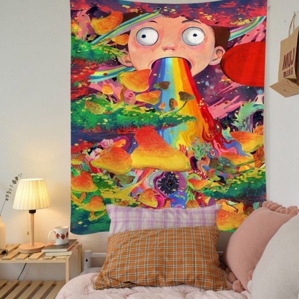 Psychedelic Mushroom - Printed Tapestry UK