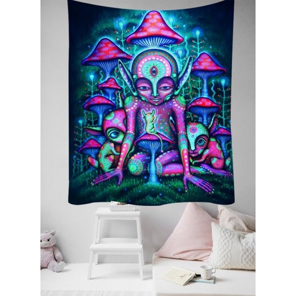 Psychedelic Mushroom - Printed Tapestry UK