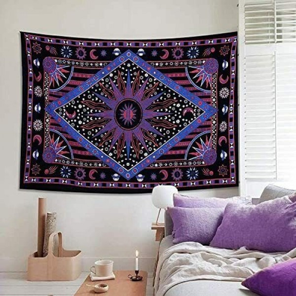 Psychedelic Moon - Printed Tapestry UK